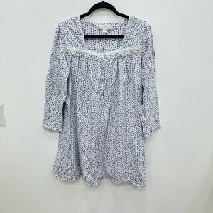 Eileen West 100% Cotton knit Spring Floral Nightgown so soft Sz Medium Mumu